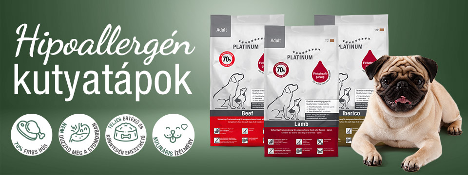 PLATINUM Natural hipoallerg&eacute;n kutyat&aacute;p
