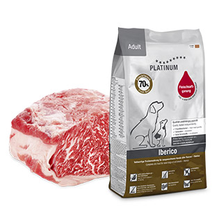 PLATINUM Iberico+Greens hipoallerg&eacute;n kutyat&aacute;p intoleranci&aacute;ra