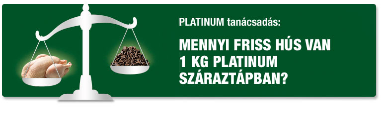 PLATINUM Tan&aacute;csad&aacute;s: Mennyi friss h&uacute;s van 1 kg PLATINUM kutyat&aacute;pban?